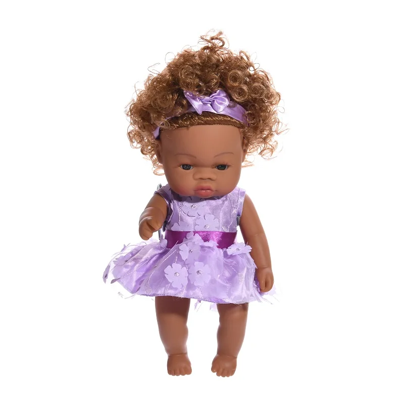Высококачественная Модная Кукла, детские игрушки, 14 дюймов, виниловая афроамериканская черная кукла-младенец, кукла-реборн для детей