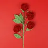 Cuatro tallos de rosas burbuja - Rojo