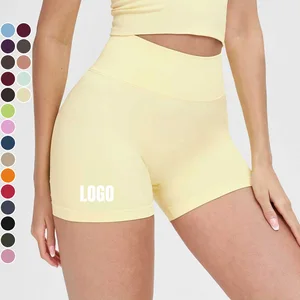 Wholesale Custom Women's Seamless High Waist Yoga Shorts Running Training Quick-Drying Tight Hip Lifting Sports Fitness Shorts