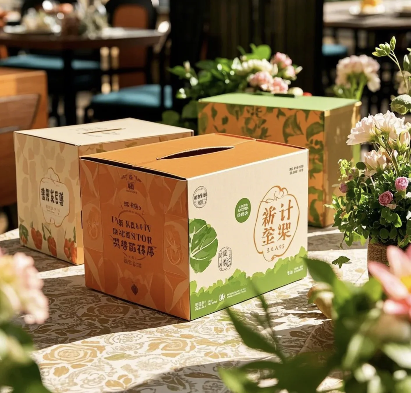 Custom High-End Corrugated Paper Transport Carton Boxes Factory-Durable Fruit Vegetable Food Packing Fresh Gift Box for Sushi
