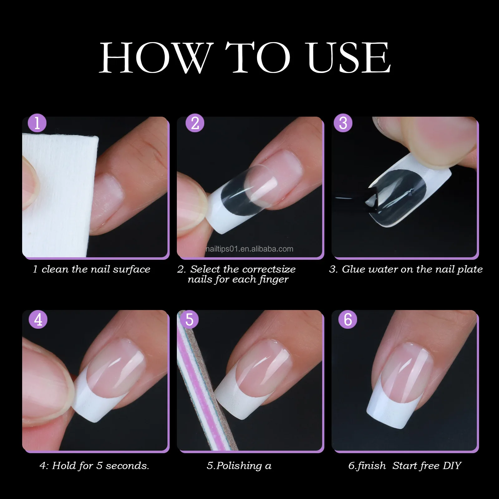 Private Label French Gel X Nail Tips Full Cover Premade False Handmade ...