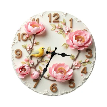 Cross-border Hot-Selling Retro Simple Art Wooden Wall Clock Silent Decorative Wooden Clock