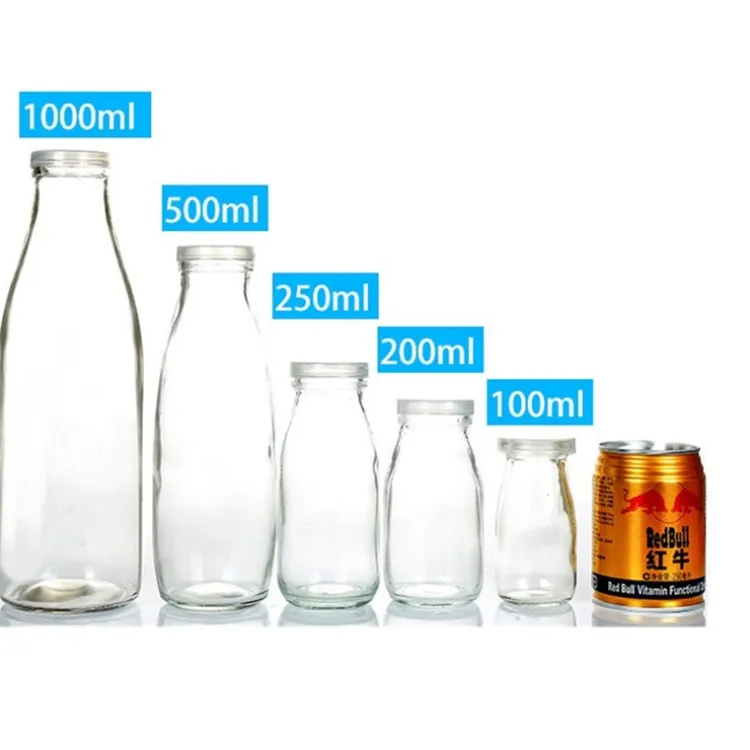 1000ml Large Capacity Glass Milk Bottle with Metal Lid - Reliable Glass  Bottles, Jars, Containers Manufacturer