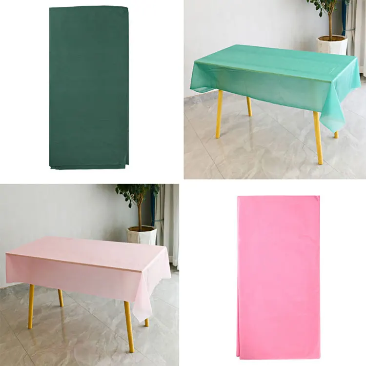 Rectangle Disposable Plastic Table Covers Clean Party Table Cloth