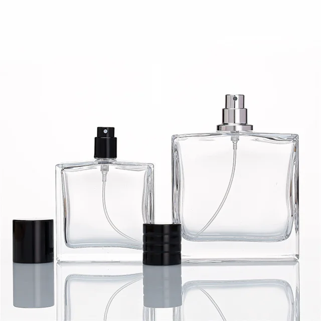 30ml 50ml 100ml Perfume Cosmetics Bottles With Magnetic Cap Square Clear Perfume  Bottle