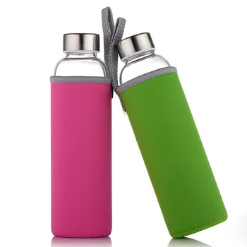 Professional Factory Custom Borosilicate Glass Water Bottle with Neoprene Sleeve