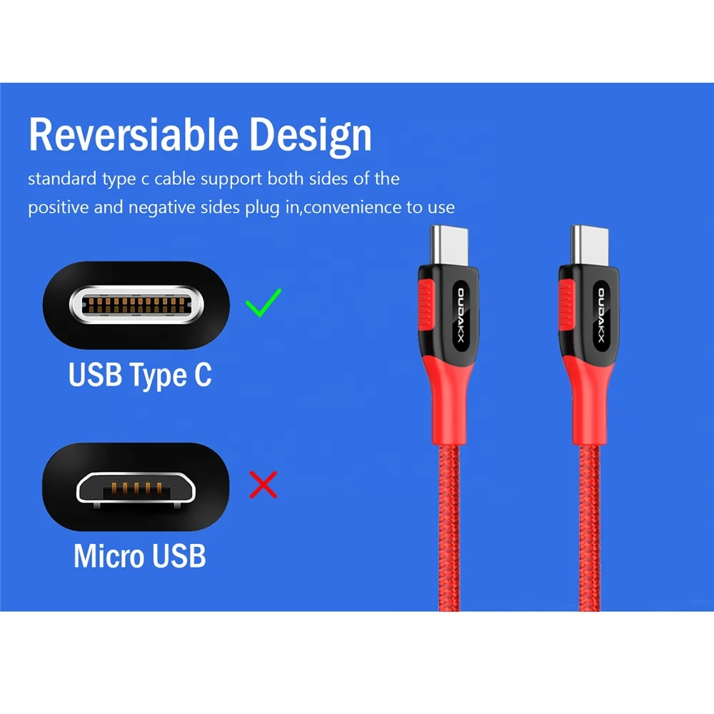 Супер высокая скорость USB-C USB 2,0 Type-C и USB C 2,0 мощность доставки PD кабель для зарядки 5V/3A кабель со штыревыми соединителями на обоих концах для подключения кабеля