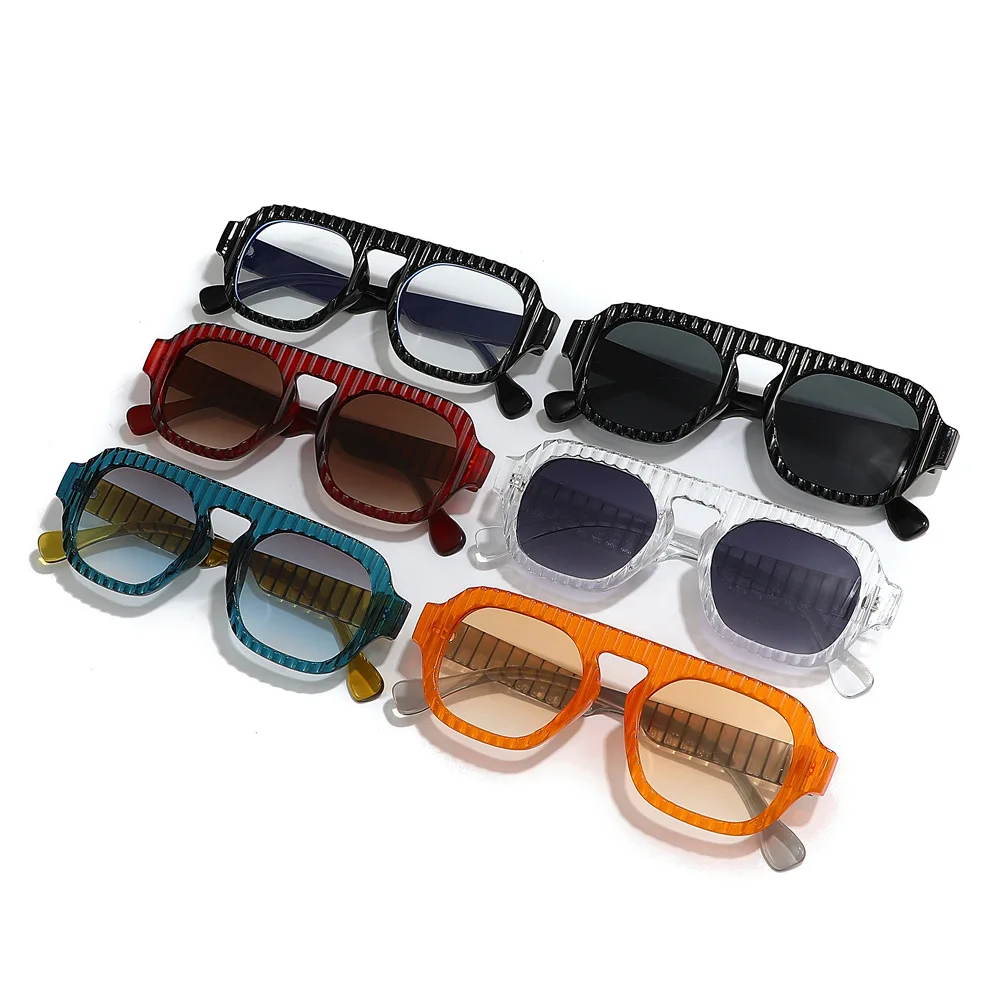 2024 New Luxury Unique Frame Pilot Glasses Fashion Square Irregular Shades  Sunglasses Men