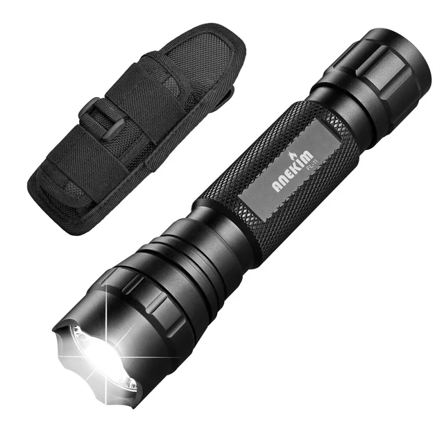 Tactical Flashlight with Holster, Single Mode LED Flashlight 1000 High Lumen Bright Small Flash Light WF-501B