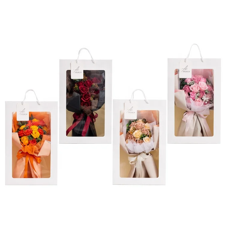 New Design Packing Gift Flower Soap Rose Bouquet Wrapping Paper