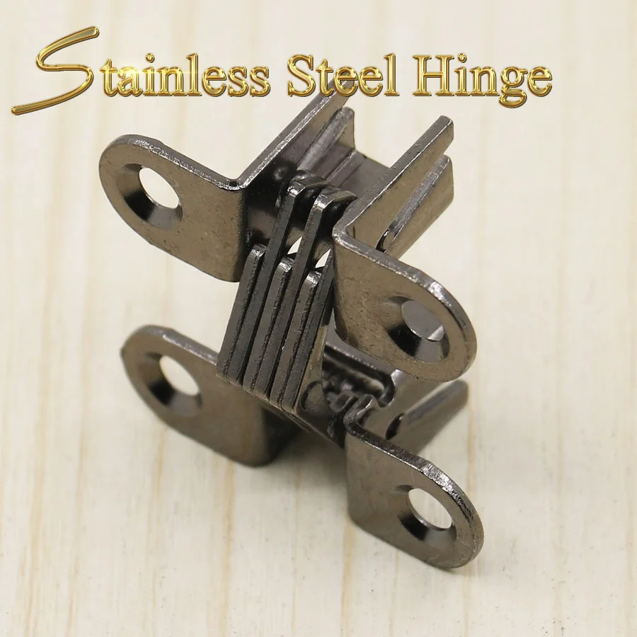 Small Strong Concealed Hinge for Kitchen Use Stainless Steel Refrigerator Cover Hinge Invisible Hinges for Bus Fridges Display