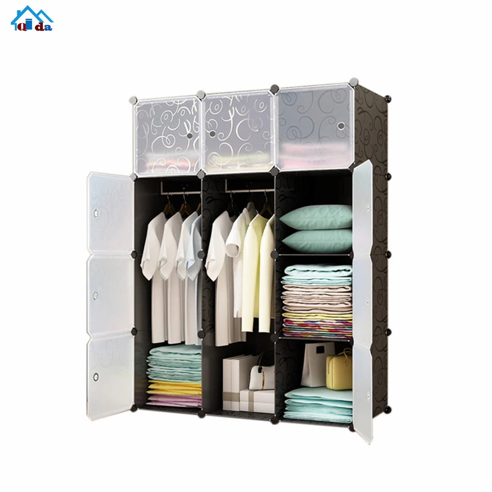 Simple Wardrobes PVC Fold Portable Storage Cabinet Dormitory Steel Frame Assembly Student Wardrobe