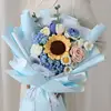 Big sunflower forget-me-not mix and match blue