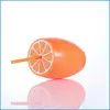 Taza cilíndrica de limón naranja