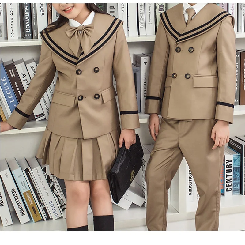 Custom International School Uniforms Set Designs Student School Suit Uniforms for Kids