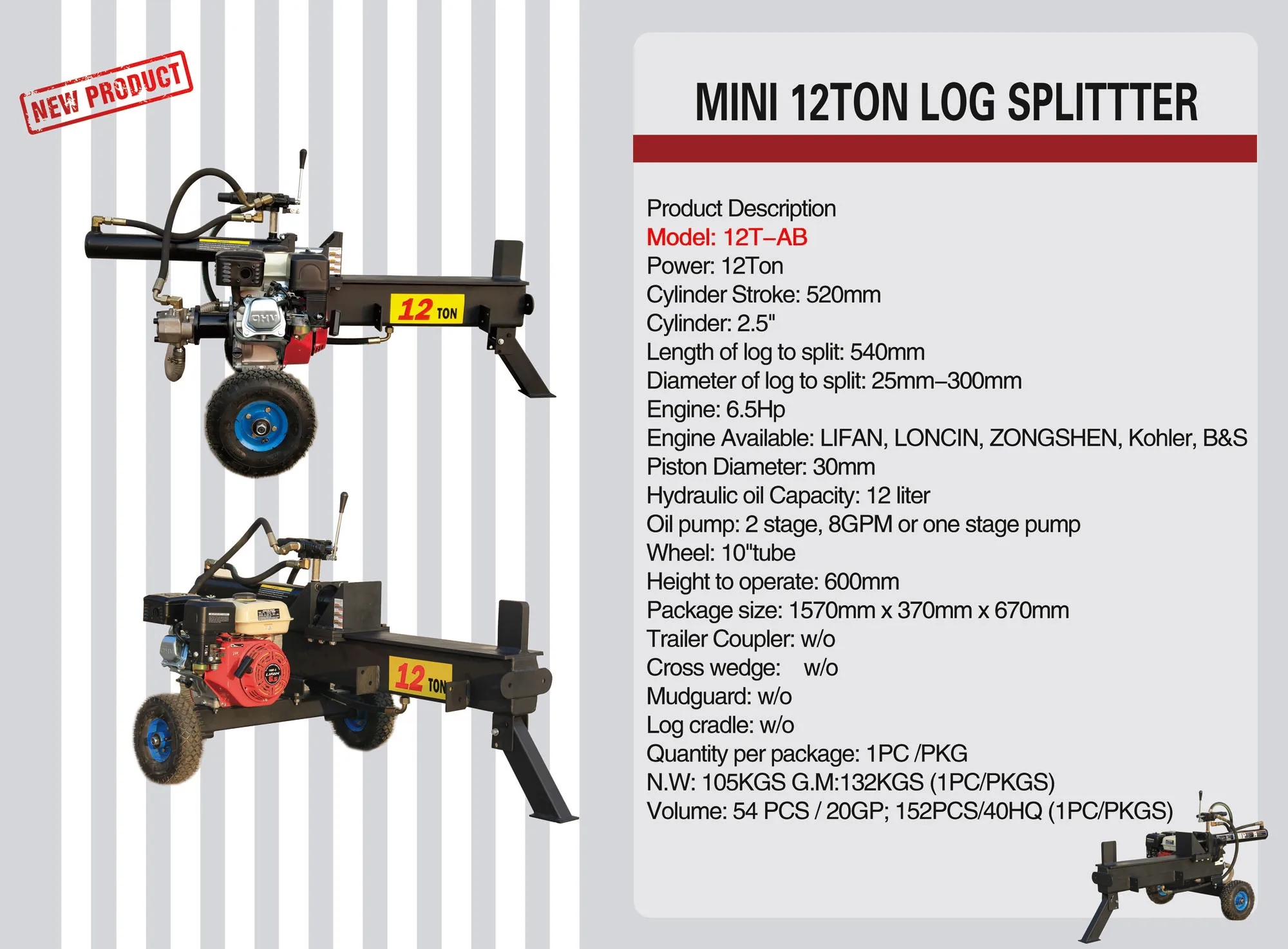 Electric Fast Diesel Fire Wood Processor Pump Wood Cutter Log