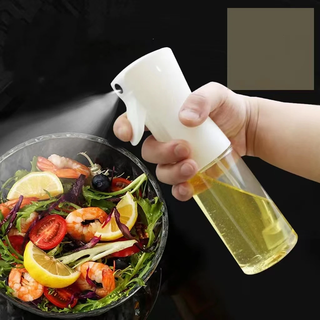 Кухонные принадлежности, индивидуальная пищевая барбекю, многоразовая прозрачная белая упаковка с логотипом, пластиковая емкость для готовки 300 мл с распылителем и маслом