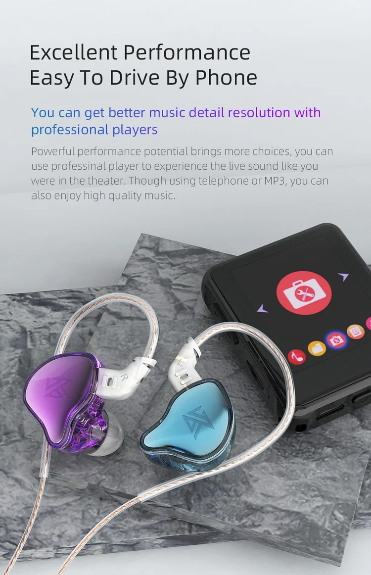 Kz Edc Dynamic Headset In Ear Monitor Headphones 1dd Hifi Clear Sound Wired Earbuds Stage Performance Earphone