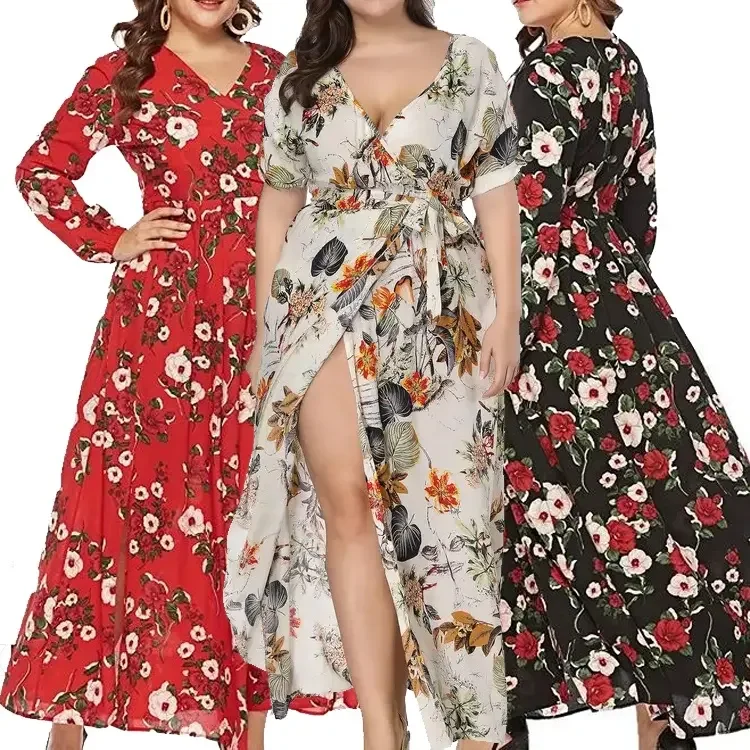 Fashion Ladies Long Summer One-shoulder Floral Dress Women Clothing Casual Dresses Women's Maxi Dresses