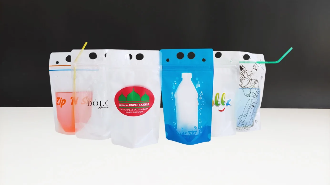 16oz 500ml 250ml Custom Unique Disposable Frozen Cocktail Ziplock Sealable Drink Pouches With