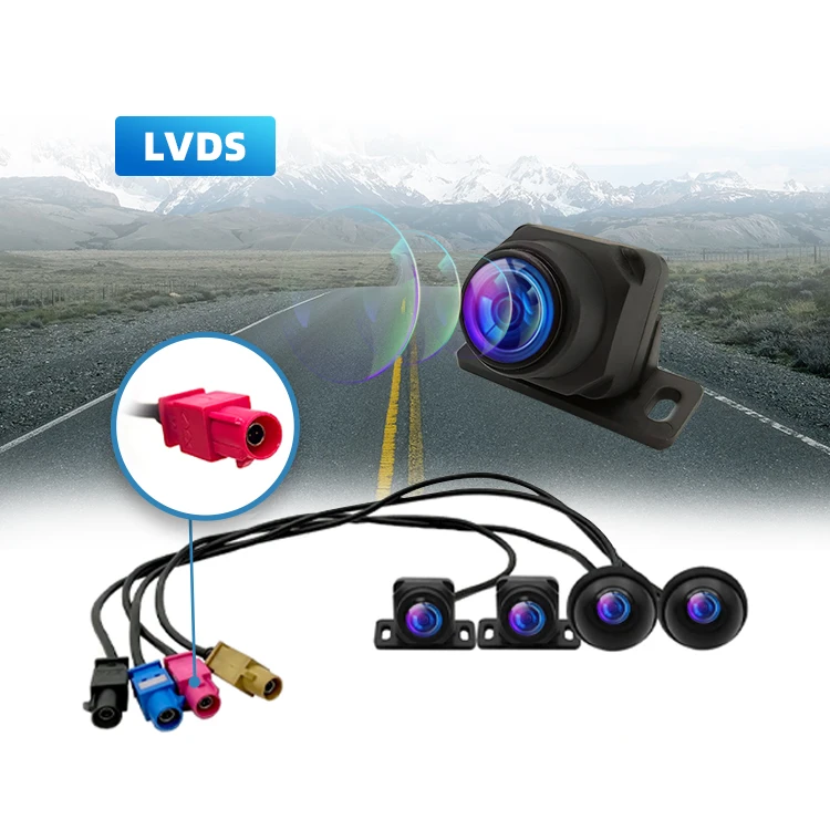 Wemaer LVDS Cable 4 Ways Car Cameras System HD 3D Reverse Backup Rear Side View Camera for BMW Audi Benz Toyota Honda
