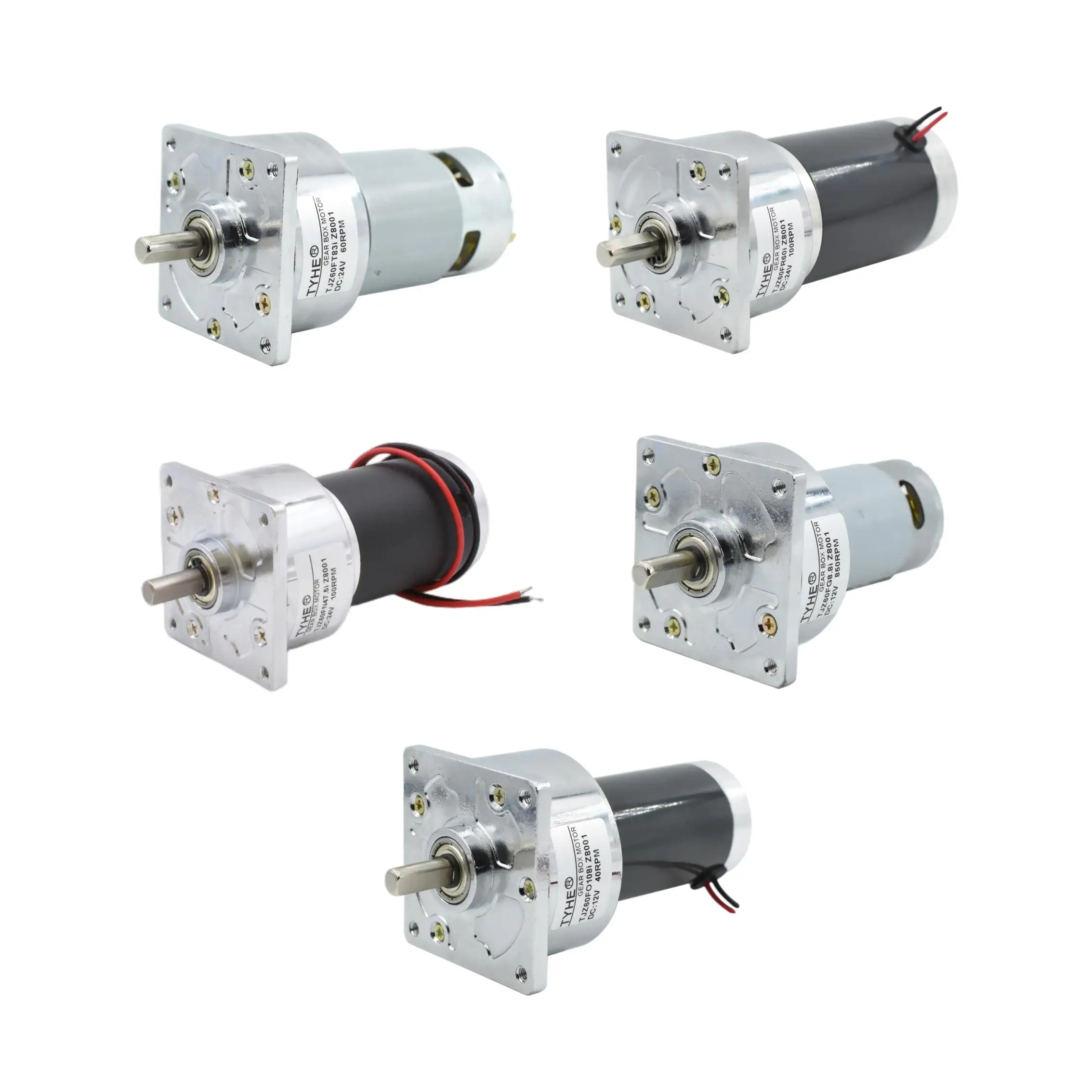 TYHE High Quality Mini 60mm Gearmotor High Torque Low Noise High Speed Low Speed Brushed Dc PMDC Gear Motors with Metal Gears