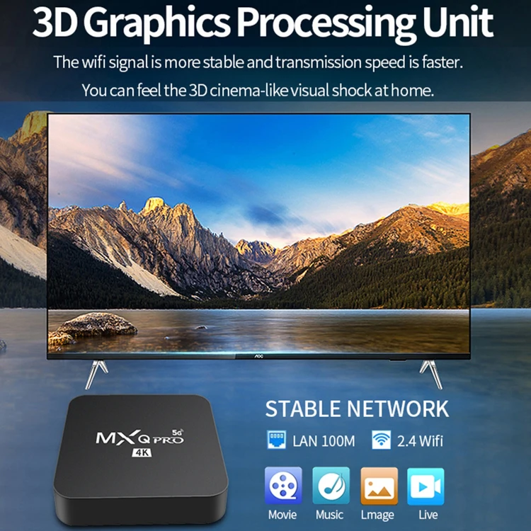 Factory Directly Price Amlogic S905W Android 7.1/9.0 TV Box MXQPRO 1/2GB Ram 8/16GB Rom Support  4K Full HD TV Box MXQPRO