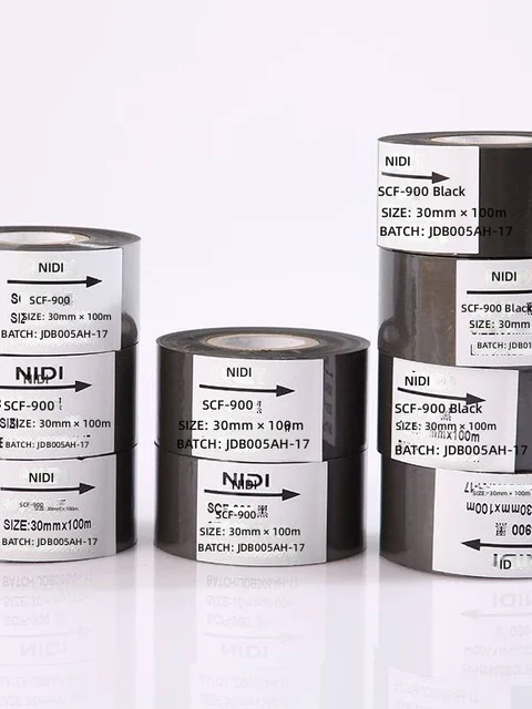 Ni Dian SCF900 Reinforced ABS Ribbon 30mm X 100m for Heat Transfer Printing on Packaging Machines & Date Coders 3