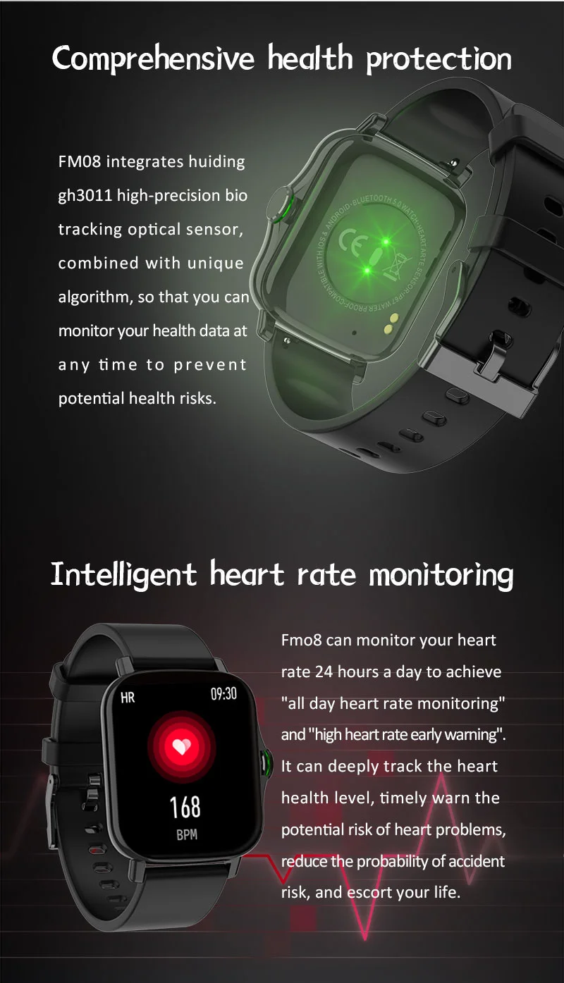Fm08 Full Touch 1.69 Inch Screen Smart Watch Bt Call True Ecg Smart Watch  Blood Pressure Oxygen Monitor Fm08 Smartwatch - Buy Smart Watch Fm08 / Fm08  / Fm08 Smart Watch /