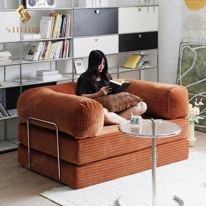 Modern Corner Sofa Set Inflatable Fabric Sofa Bed For Living