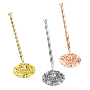 Wholesale Diamond Desk Ballpoint Pen Custom Logo Printing Metal Bank Hotel Counter Pen with Animal Body Type in Stock