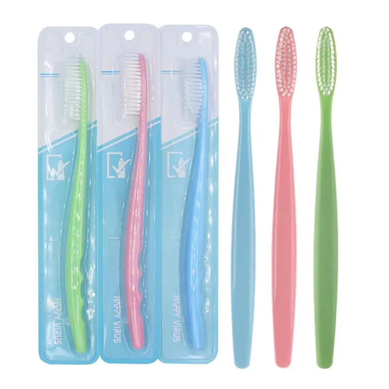Big Head Toothbrush Export to South Korea Soft PBT Bristle Korean Long Head Plastic Toothbrush