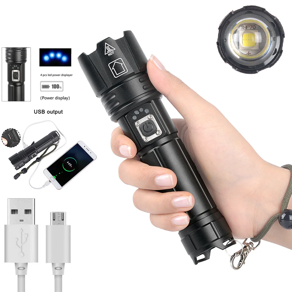 Shadowhawk Led 10000 Lumens Flashlight,Xhp70.2 Re Led Flashlight High ...