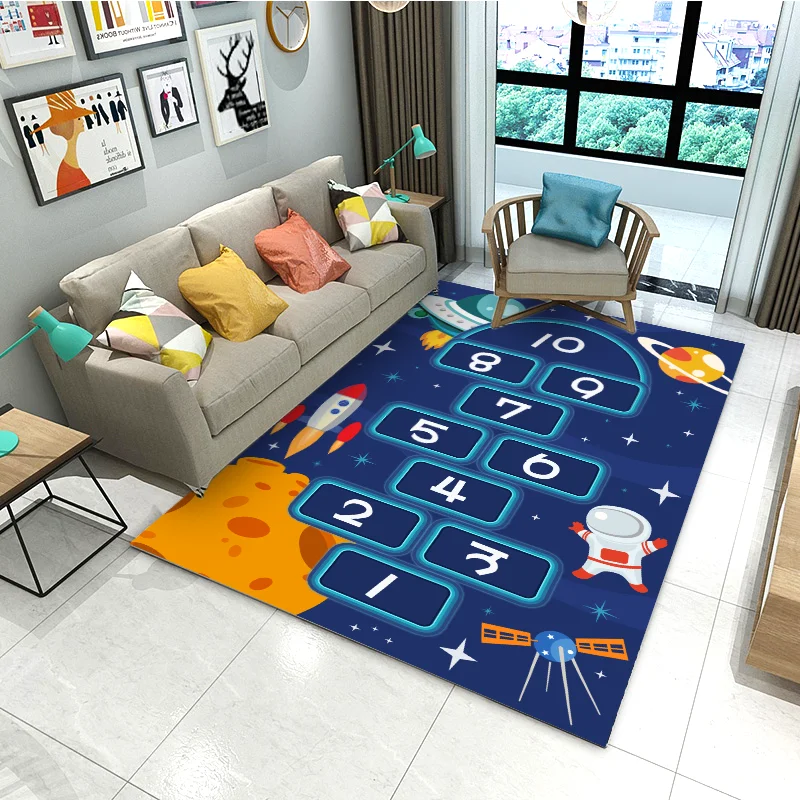 Custom Design Non-slip 3D Printing Pattern Rug Bedside Anti Fatigue Baby Play Children Mat for