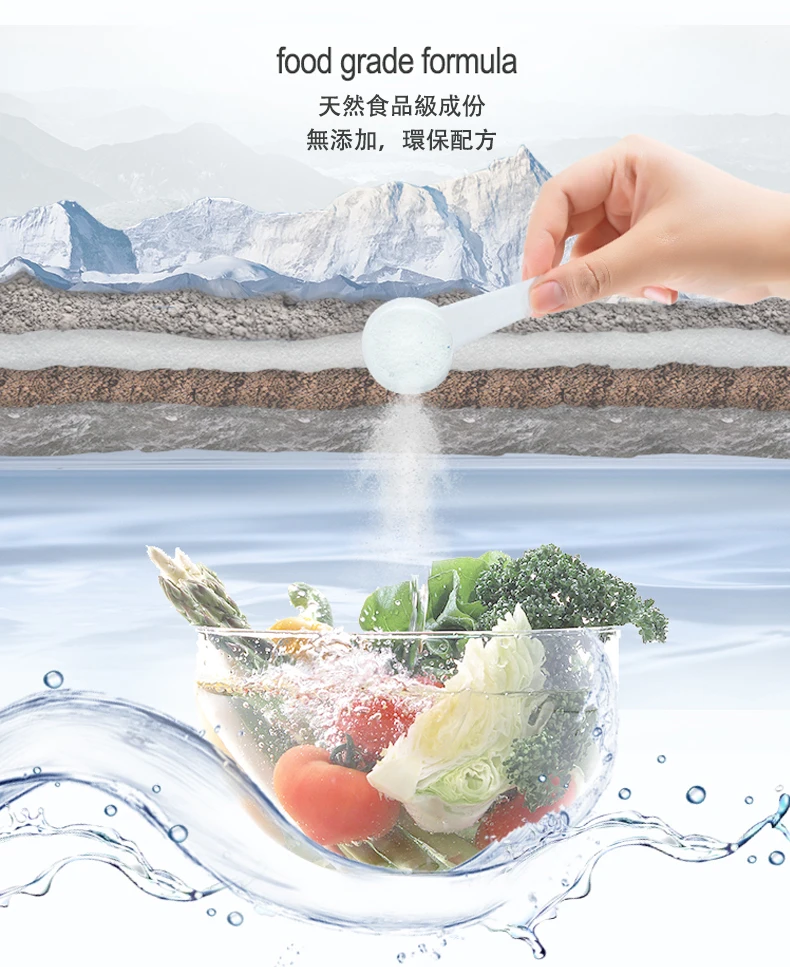 Custom Vegetable Detergent Fruit Cleaning Powder Food Grade Sodium Bicarbonate Baking Soda Powder factory