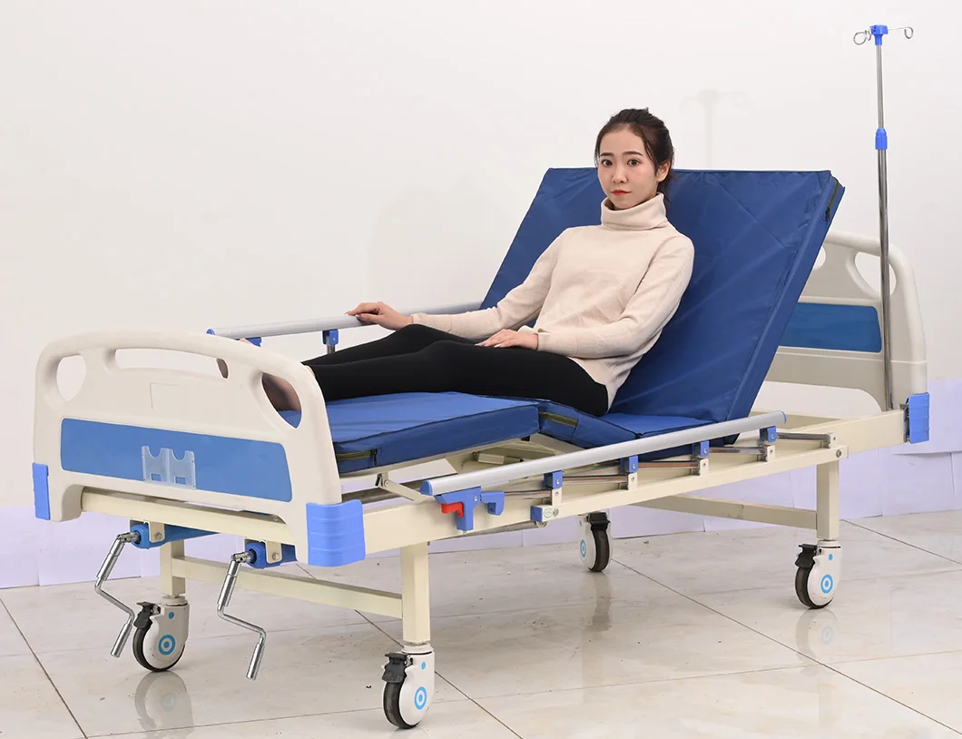 A209 Hospital Furniture Abs Two Crank Manual Electric Nursing Care Bed
