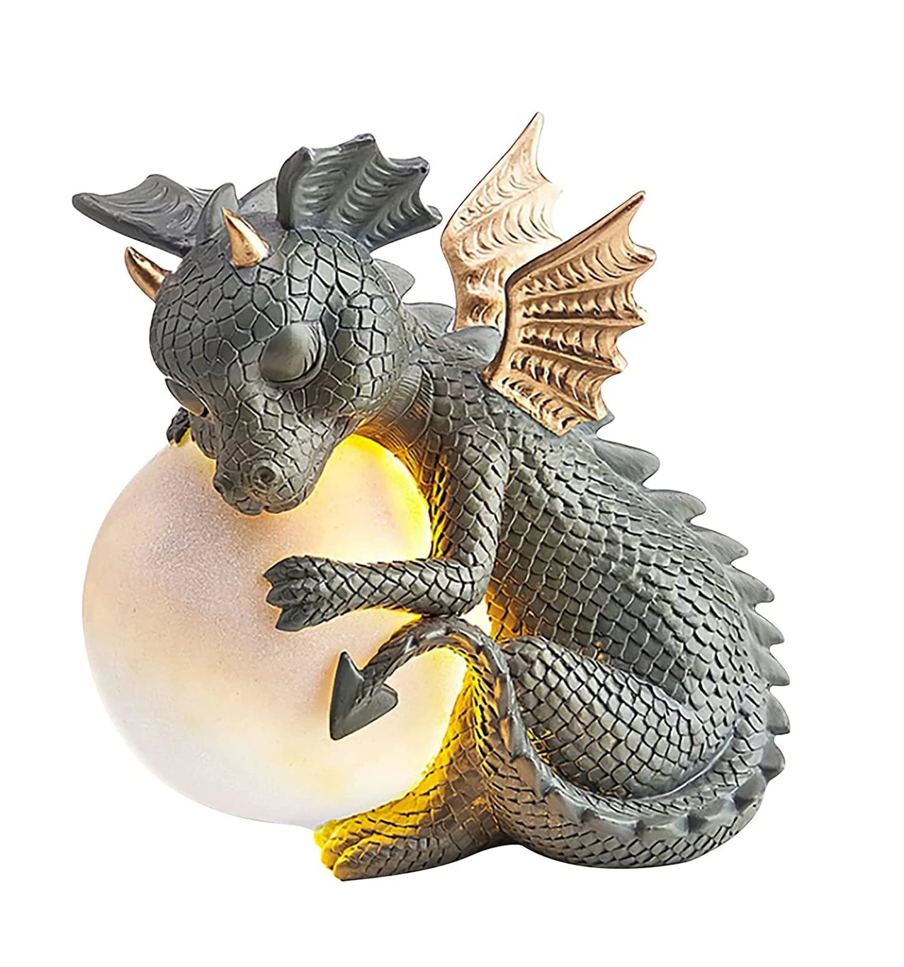 Dragon Statue  Figurine Solar Powered LED Lights Outdoor Statues for Patio Lawn Yard