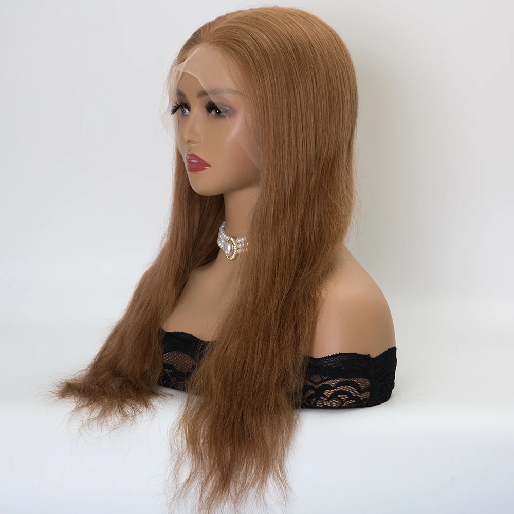 18 inch #10 brown color European virgin human hair full lace wigs for women