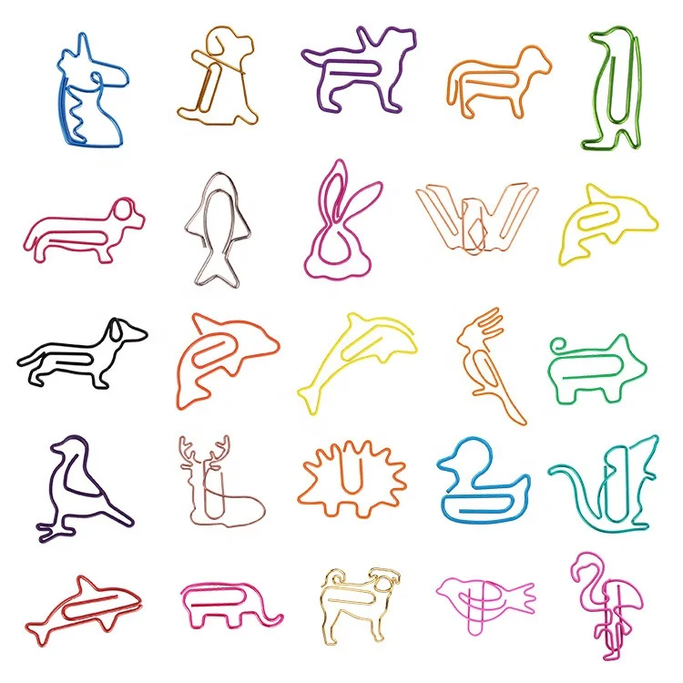 Custom Letters Shaped Paper Clips Colorful Creative Animal Bookmark Clips