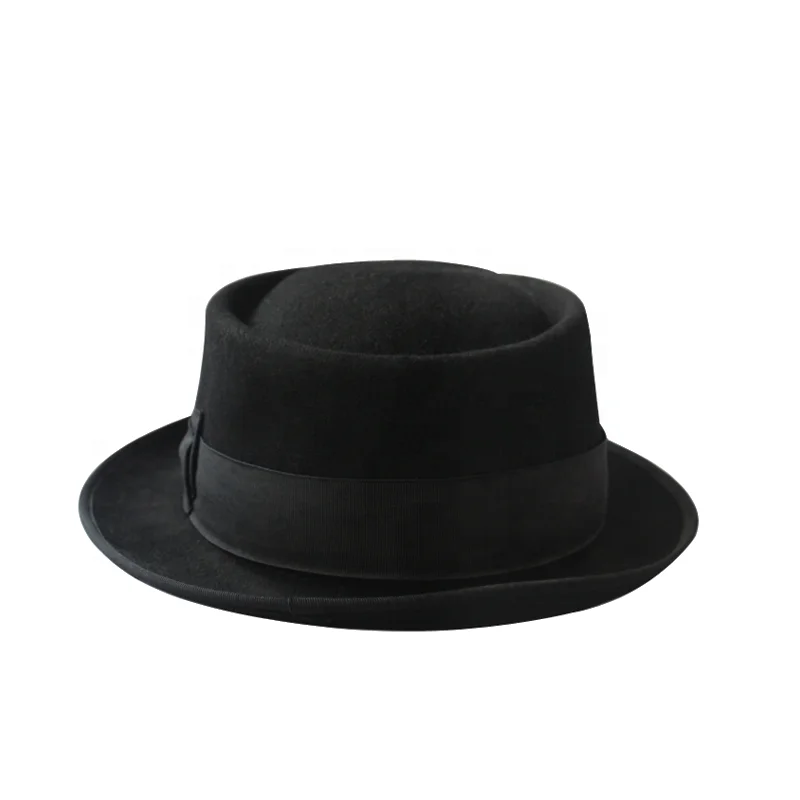 Wool Felt Chapeau Haut De Forme Gaucho Pork Pie Hat for Men