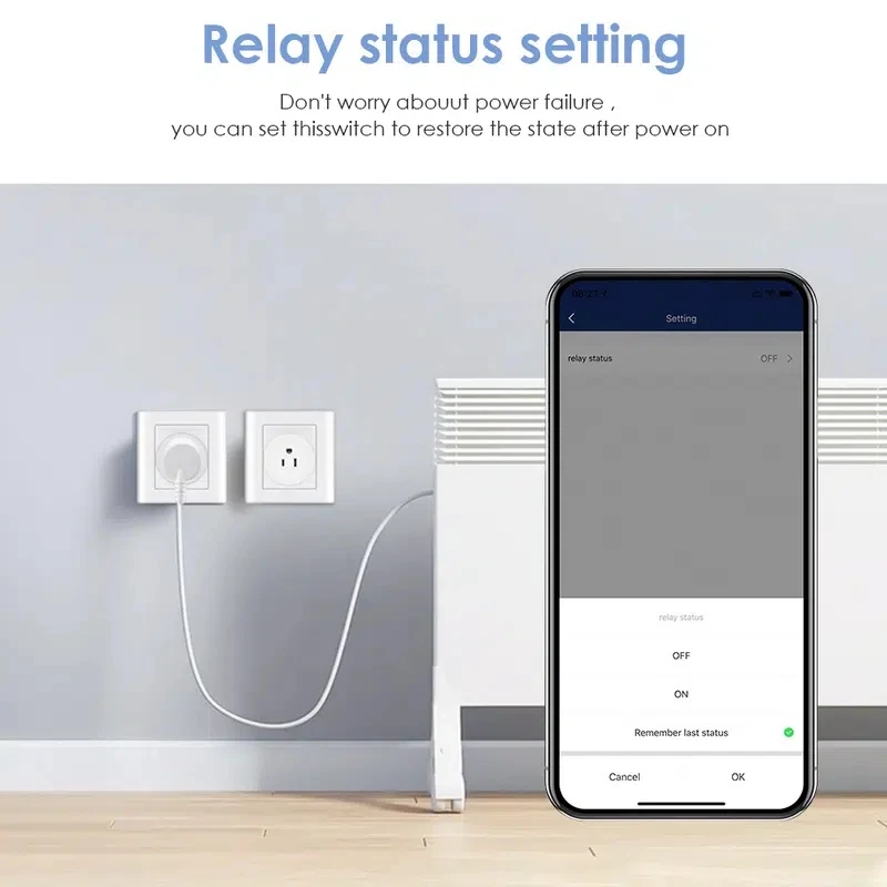 Умная розетка Tuya в американском стиле с Wi-Fi 10 А/16 А 1