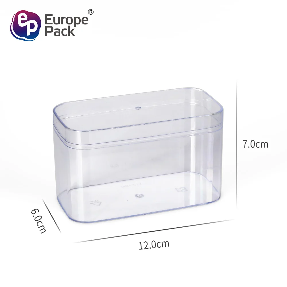 Wholesale plastic food storage transparent square PS plastic box for dessert cake packaging candy container