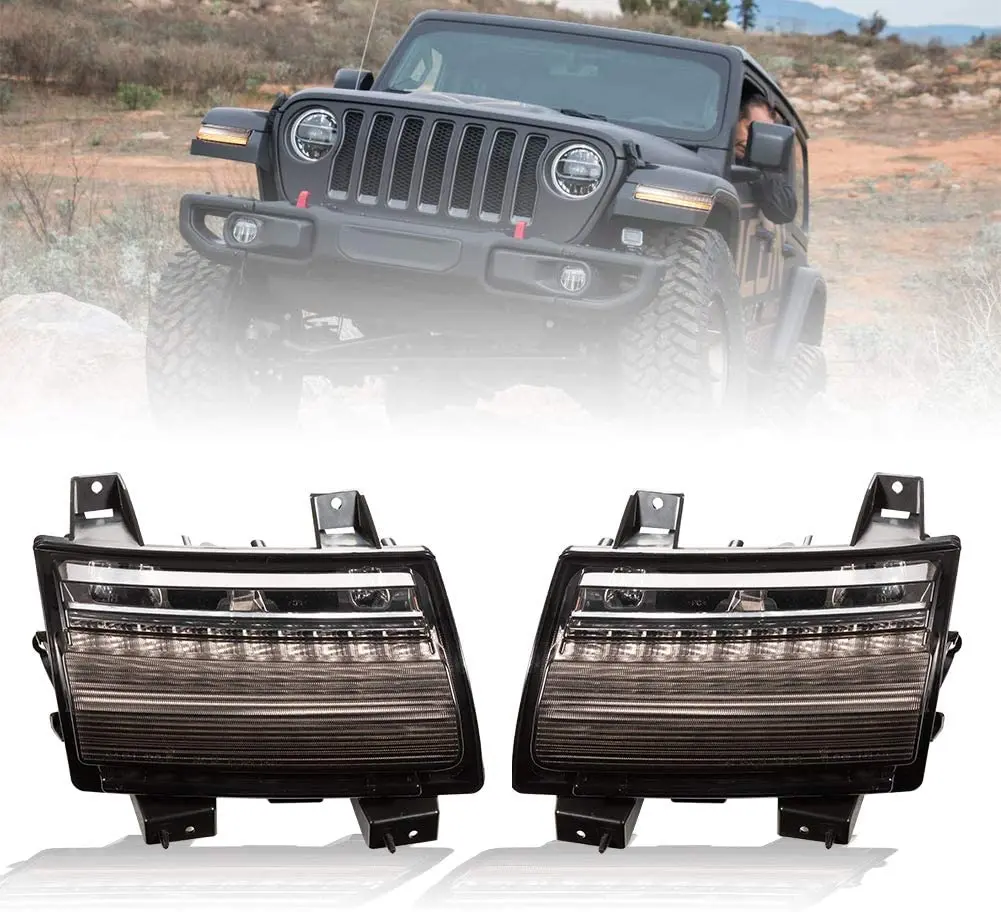 Led Fender Lights With Sequential Turn Signal Compatible With Jeep Wrangler  Jl 2018-2020,Smoked Led Daytime Running Lights - Buy Smoked Led Daytime  Running Lights Front Wheel Eyebrow Light For Jeep Wrangler Jl