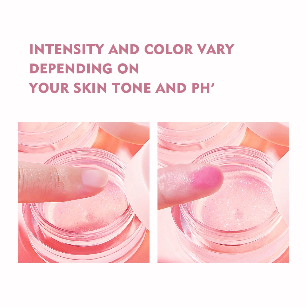 Pudaier Color Changing Blush Clear and Glitter Highlighting Blusher Natural Blushing Cheeks Gel Texture Moisturizing Makeup
