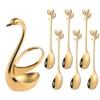 gold swan base with 6 spoon