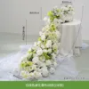 Diseños de cascada floral para mesa en blanco y verde (A y B)