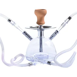 Hookah Arabian pipe bubble pot double tube set acrylic gravity hookah hose with led light
