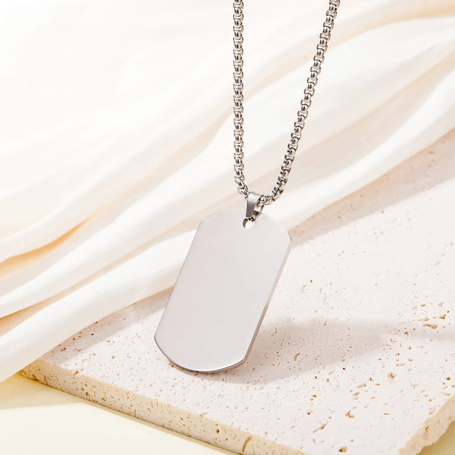 Stainless Steel Silverworks Necklace With Letter Pendant Classic