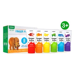 Оптовая продажа безопасности 8 видов цветов нетоксичные моющиеся Пальчиковые краски для детей