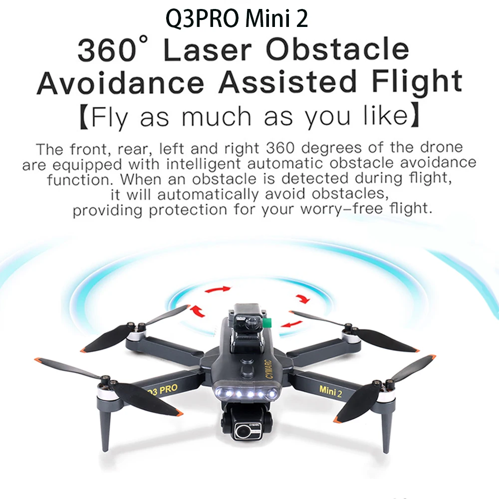 Q3 Pro Mini 2 Drone GPS Drone 4K Profesional  3-Axis Gimbal Dual Camera 5G WIFI FPV RC Quadcopter with Obstacle Avoidance Drone
